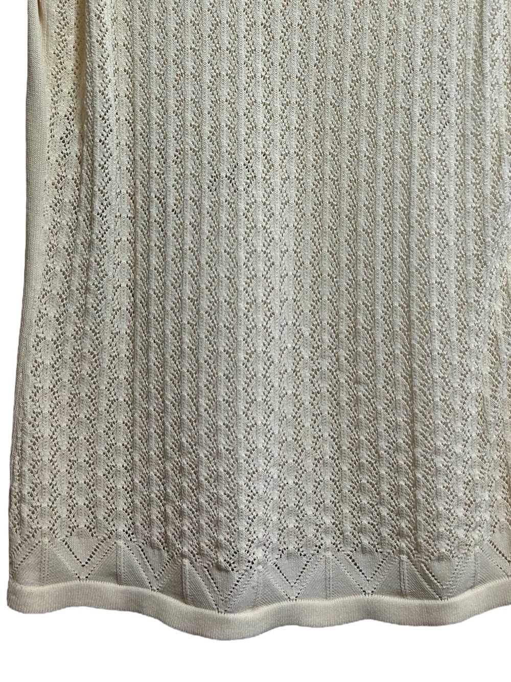 Vintage Votre Nom Dolce Vita Floral Applique Pointelle Knit Tank Top Cream S - Picture 5 of 5